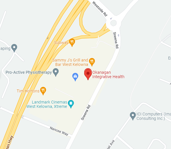 Map to Okanagan Integrative Health in West Kelowna, BC